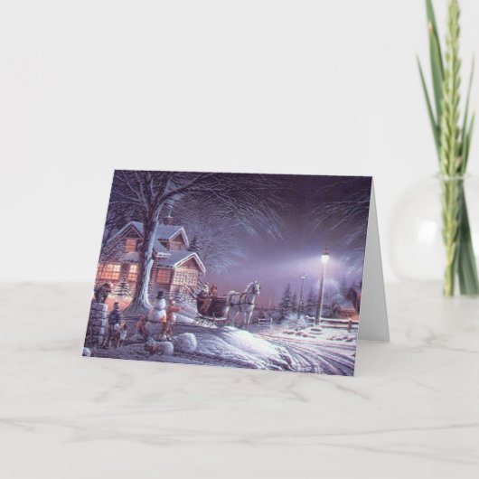 Kerstkaart:Vrolijk kerstfeest Feestdagen Kaart (Voorkant)