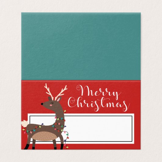 kerstkaart | Vrolijk kerstfeest Kaart (Buitenkant ongevouwen)