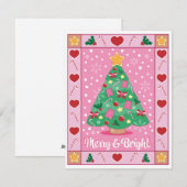 Kerstkaart 'Vrolijk & Stralend' (Voorkant / Achterkant)