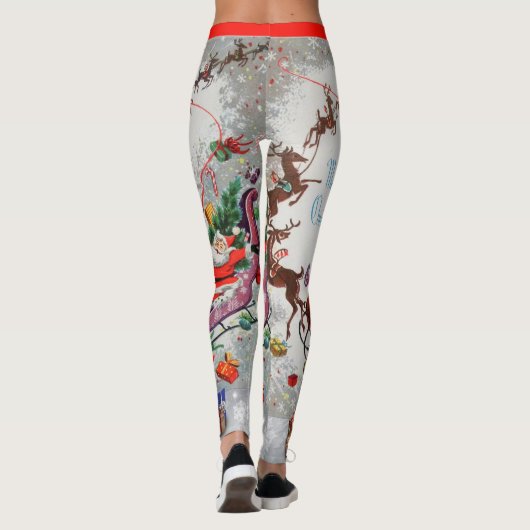  kerstkaart  vrouwen leggings (Achterkant)