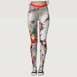 kerstkaart vrouwen leggings