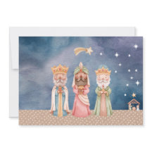 Kerstkaart w / De waterverf van de Wijze Mannen