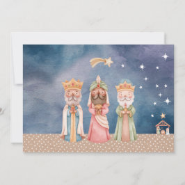 Kerstkaart w / De waterverf van de Wijze Mannen Kaart