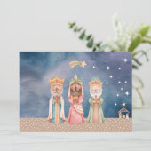 Kerstkaart w / De waterverf van de Wijze Mannen Kaart (Staand voorkant)