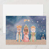 Kerstkaart w / De waterverf van de Wijze Mannen Kaart (Voorkant / Achterkant)
