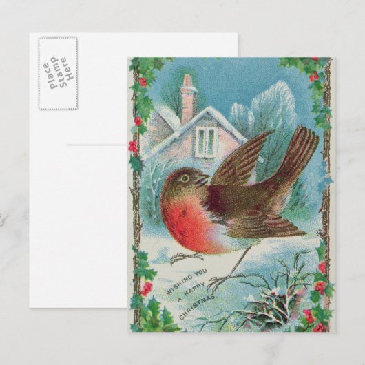 kerstkaart waarop een rover is afgebeeld feestdagenkaart (Voorkant / Achterkant)