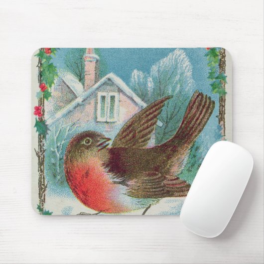 kerstkaart waarop een rover is afgebeeld muismat (Met muis)