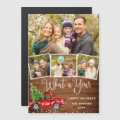 Kerstkaart Wat een Jaar 4 FOTO Magnetische Kaart (Voorkant / Achterkant)