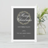 kerstkaart waterverf met Charcoal grijs (Staand voorkant)