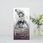 Kerstkaart - Waterverven Vrede en vreugde (Staand voorkant)