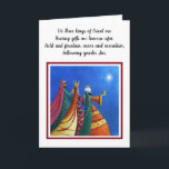kerstkaart - We zijn drie koningen Orient Feestdagen Kaart<br><div class="desc">Mooie kerstkaart om naar je vrienden en familie te sturen. In de kerstkaart zit de rest van het liedje 'We three kings of Orient are',  waardoor dit een mooie feestkaart is.</div>