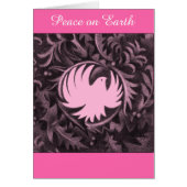 Kerstkaart William Morris-achtige vredesduif (Voorkant)