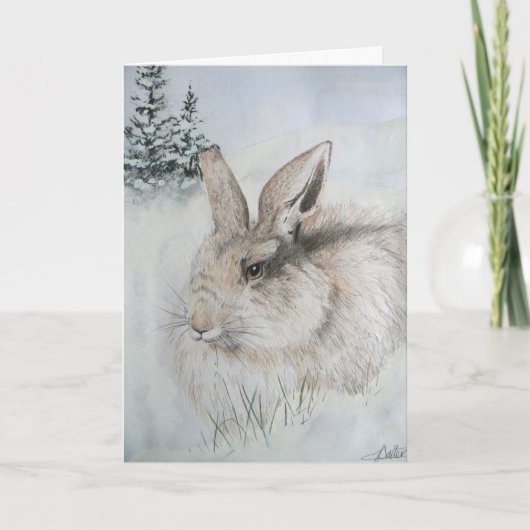 Kerstkaart - Winterkonijn Feestdagen Kaart (Voorkant)