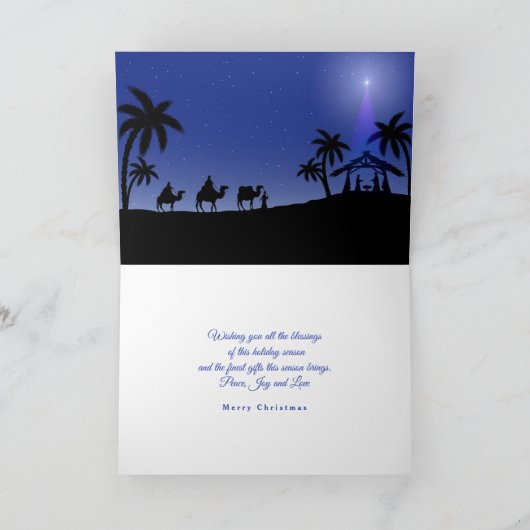 kerstkaart Wise Mannen Scene Feestdagen Kaart (Binnen)