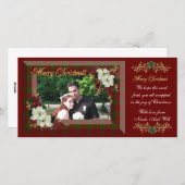 Kerstkaart witte poinsettia's (Voorkant / Achterkant)