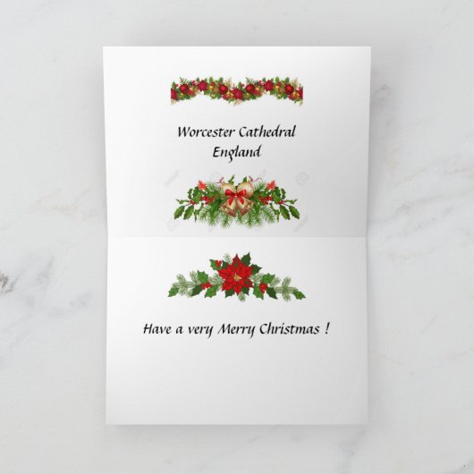 Kerstkaart - Worcester Cathedraal Feestdagen Kaart (Binnen)