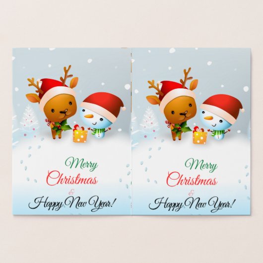 Kerstkaart Worp Kussen Folie Kaarten (Binnen)