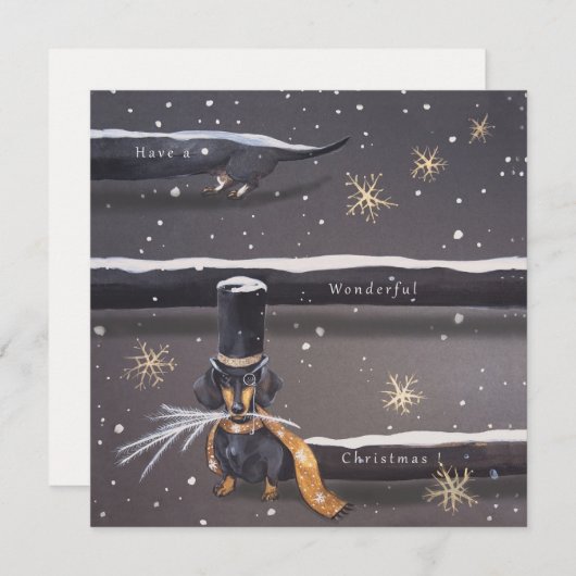 kerstkaart worsthond (Voorkant / Achterkant)