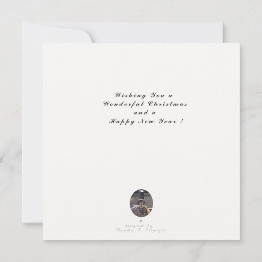 kerstkaart worsthond (Achterkant)