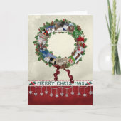 kerstKaart Wreath Feestdagen Kaart (Voorkant)