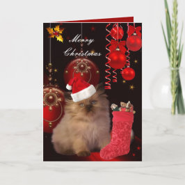Kerstkaart Xmas Kattenhoed Feestdagen Kaart