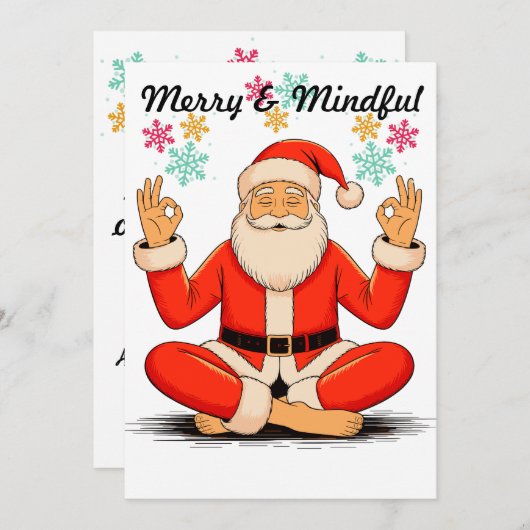 Kerstkaart Yoga Kerstman (Voorkant / Achterkant)