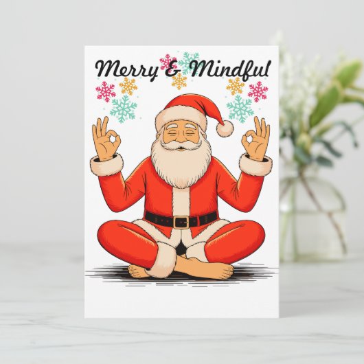 Kerstkaart Yoga Kerstman (Staand voorkant)