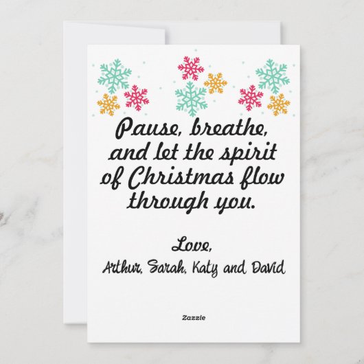 Kerstkaart Yoga Kerstman (Achterkant)