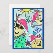 Kerstkaart Zandmannen Baby Het is warm buiten (Voorkant / Achterkant)