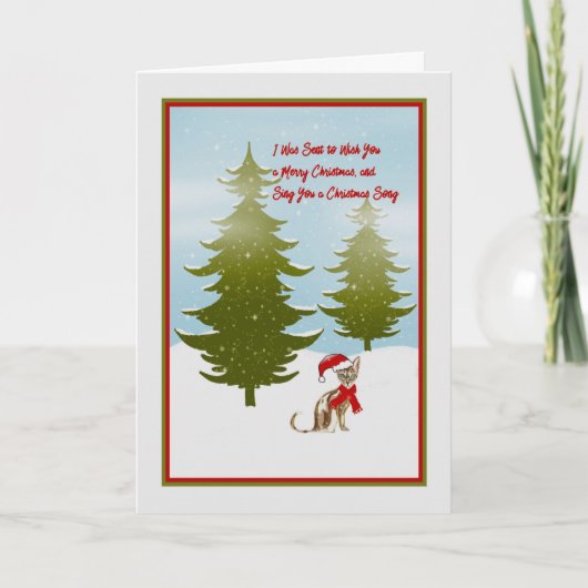 kerstKaart zoals verkocht door een kat Feestdagen Kaart (Voorkant)