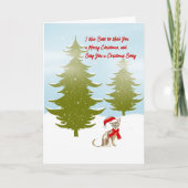 kerstKaart zoals verkocht door een kat Feestdagen Kaart (Voorkant)