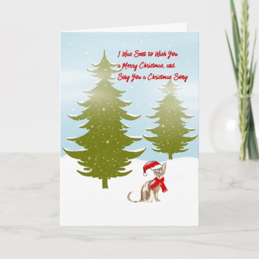 kerstKaart zoals verkocht door een kat Feestdagen Kaart (Voorkant)