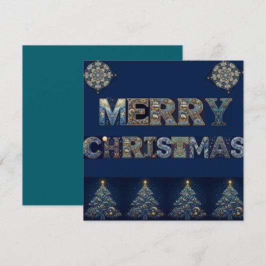 Kerstkaart zonder reliëf (Voorkant / Achterkant)