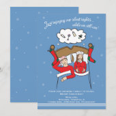 kerstkaart Zwangerschap Aankondiging - Brunette (Voorkant / Achterkant)