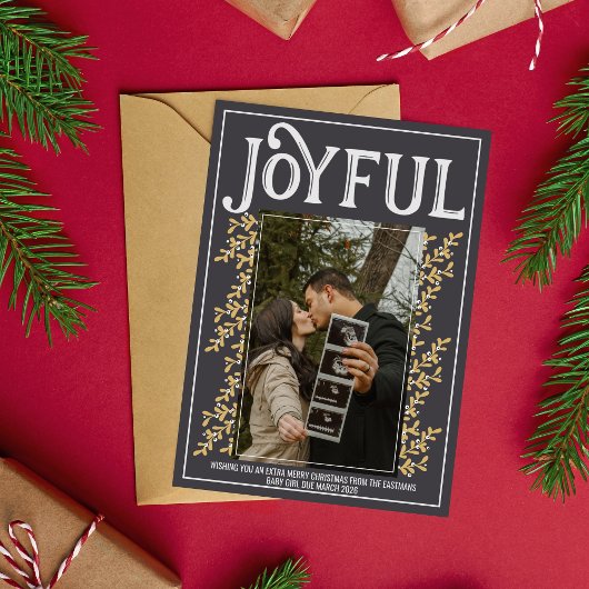 Kerstkaart zwangerschapsaankondiging familie