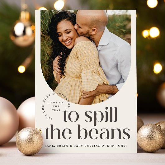 Kerstkaart zwangerschapsaankondiging - Spill Beans