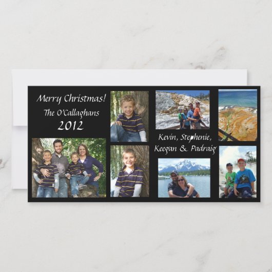 Kerstkaart - Zwarte Achtergrond (Voorkant)