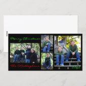 Kerstkaart - Zwarte Achtergrond (Voorkant / Achterkant)