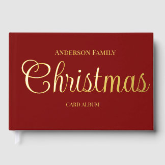 Kerstkaartalbum Persoonlijke familienaam Gastenboek