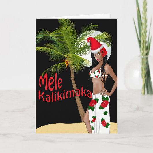 Kerstkaarten 00 van Pinup Mele Kalikimaka van Feestdagen Kaart (Voorkant)