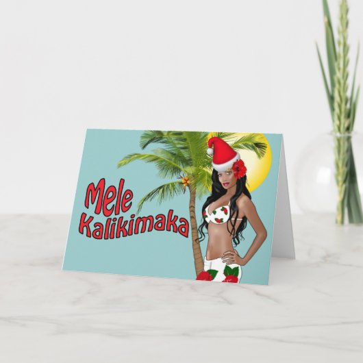 Kerstkaarten 02 van Pinup Mele Kalikimaka van Feestdagen Kaart (Voorkant)