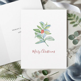 Kerstkaarten Aquarel Botanisch Bessen Feestdagen Kaart