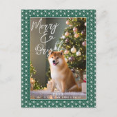 Kerstkaarten | ASANOHA Japans kimono patroon Feestdagenkaart (Voorkant)