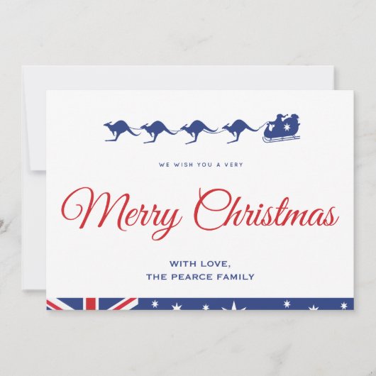 Kerstkaarten Australië Kangoeroe Aussie Feestdagenkaart (Voorkant)