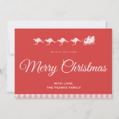 Kerstkaarten Australië Santa sleigh Kangoeroe Feestdagenkaart (Voorkant)