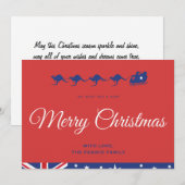 Kerstkaarten Australië Vlag Kangoeroe slee Feestdagenkaart (Voorkant / Achterkant)