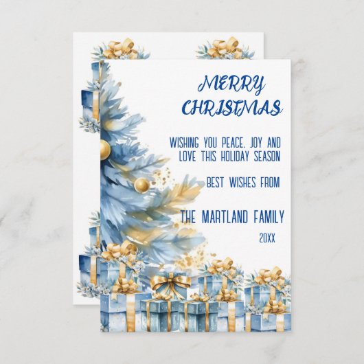 kerstkaarten bedankkaart (Voorkant / Achterkant)