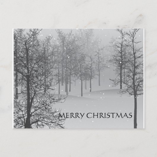 Kerstkaarten Besneeuwd Landschap Feestdagenkaart (Voorkant)