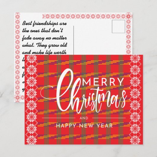 kerstkaarten briefkaart (Voorkant / Achterkant)