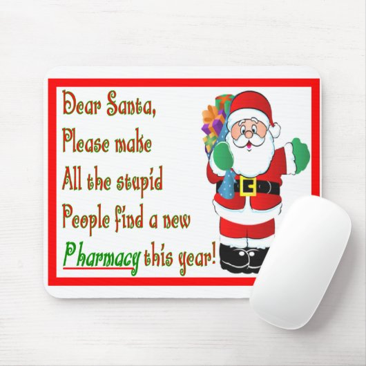 kerstkaarten en cadeautjes voor apothekers muismat (Met muis)